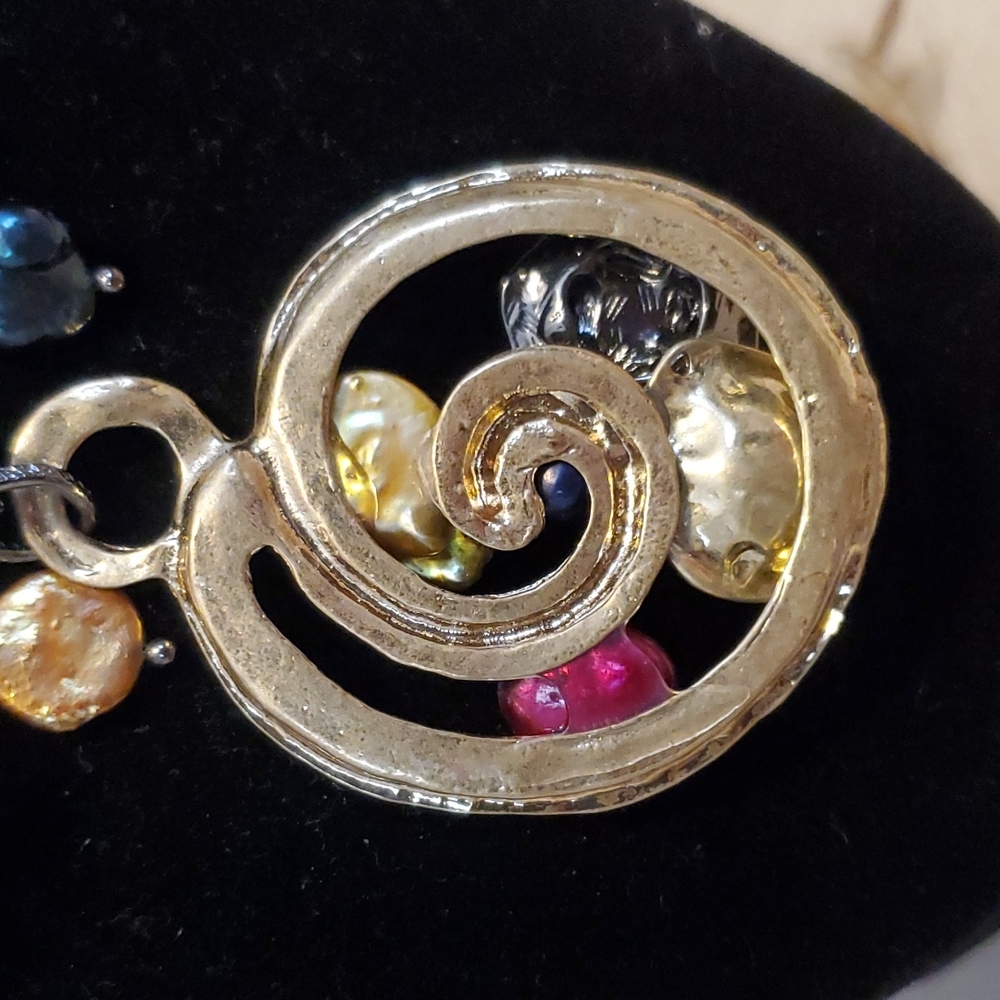 Talbots Multi-Colored Circle Design Statement Nec… - image 5